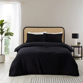 Черно удължено спално бельо за двойно легло 230x220 cm Cosy - Catherine Lansfield
