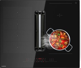 Klarstein AirJet Hybrid Down Air System, Индукционен плот с вграден аспиратор, 477 м³/ч, EEK A+