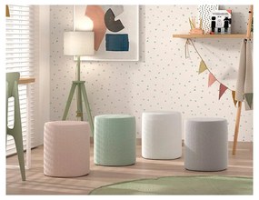 Бял детски пуф от плат букле MOON - Vipack