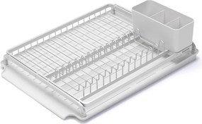 Разопакован: Сушилник за съдове Brabantia Sinkside 1000205, Тава за отцеждане с наклон, Поставка за прибори, Светлосив