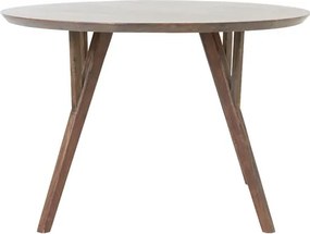 Кафява кръгла трапезна маса с акациев плот ø 120 cm Quenza – Light &amp; Living