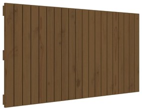 824841 vidaXL Стенна табла за спалня, меденокафява, 127,5x3x60 см, бор масив