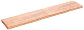363981 vidaXL Плот за маса светлокафяв 200x40x(2-6) см обработен масивен дъб