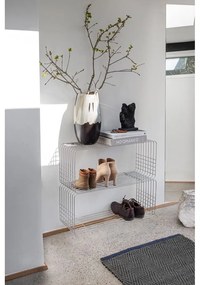 Метална стенна библиотека в блестящо сребрист цвят 70x30 cm Wire – Mette Ditmer Denmark