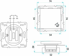 Бутон за Звънец с Рамка OSTE JNH008-W WHITE