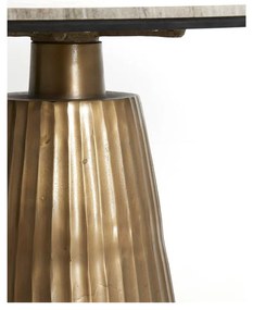 Кръгла маса за хранене в бронзов и естествен цвят с мраморен плот ø 100 cm Rianne - Light &amp; Living