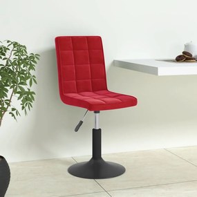 3089306 vidaXL Въртящи се трапезни столове, 6 бр, виненочервени, кадифе