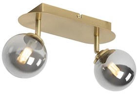 Прожектор златен 2-светлина регулируем с опушено стъкло - Атина