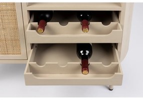 Кремава ратанова стойка за вино за 8 бутилки, 90x100 cm Amaya - White Label