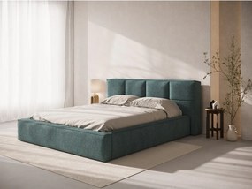 Синя тапицирана табла за легло 189x100 cm Darren – Micadoni