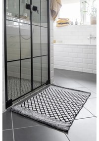 Черно-бял килим за баня от рециклирана пластмаса 50x80 cm Tara – Wenko