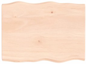 363879 vidaXL Плот за маса 80x60x(2-4) см необработено масивно дърво жив ръб