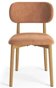 АЛДО Теракота (тъкан Дэнни 204)/рамка лакиран дъб - ДЪРВЕН СТОЛ ЗА ДНЕВНА, ТРАПЕЗАРИЯ, КУХНЯ РЕТРО