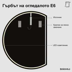 Кръгло огледало с лед осветление E6