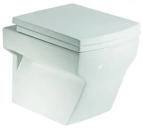 Конзолна тоалетна чиния ICC 4835, седалка и капак, порцелан, бял, 42x35x48см