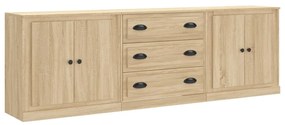 3185218 vidaXL Сайдборди, 3 бр, сонома дъб,инженерно дърво