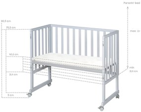 Сиво детско креватче 90x45 cm - Roba