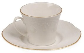 Комплект от 6 порцеланови чаши и чинии Kutahya Stitched - Kütahya Porselen