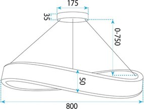 ВИСЯЩА ТАВАННА ЛАМПА SWE068-CP 80cm GOLD
