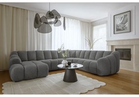 Сив ъглов диван (десен ъгъл/U форма) Shell – Miuform