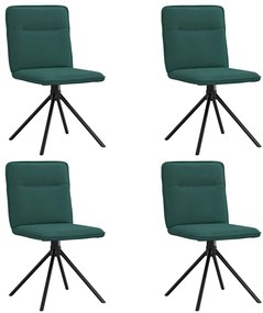 3315337 vidaXL Трапезни столове, 4 бр, тъмнозелени, плат