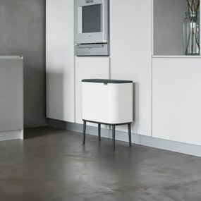 Кош за боклук Brabantia Bo Touch 651110, 11+23 л, Плавно и безшумно отваряне, Голям отвор, Бял