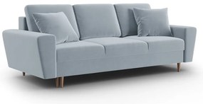 Светлосин кадифен разтегателен диван с място за съхранение 235 cm Kyoto – Cosmopolitan Design