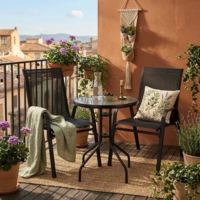 Комплект мебели за балкон или тераса в черно