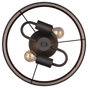 Черно-кафяво таванно осветително тяло ø 30 cm Davos - Trio