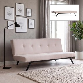 Тапициран троен диван Zola TopMebel с функция за сън в кремав цвят 180x64x78cm.