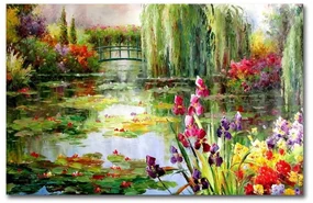 Картина за стена върху платно Импресионистична градина, 70 x 45 cm - Wallity