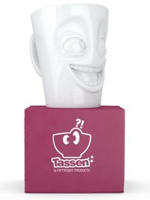 Бяла порцеланова чаша с дръжка и усмивка , обем 350 ml - 58products