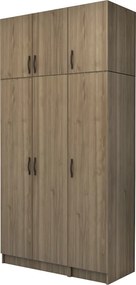 Меламинов гардероб Vivian с три врати и шкаф в цвят орех 120x51.8x240см.