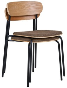 Черен/кафяв трапезен стол за подреждане от декор от ясен Estepona – House Nordic