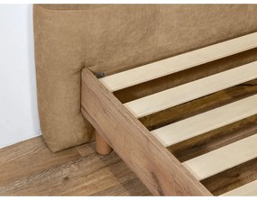 Бежово двойно тапицирано легло с включена подматрачна рамка 160x200 cm Kumo – Bobochic Paris