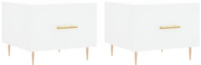 829365 vidaXL Кафе маси, 2 бр, бели, 50x50x40 см, инженерно дърво