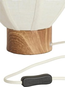 Кремава метална настолна лампа с текстилен абажур (височина 23,5 cm) Kyzo – Light &amp; Living