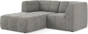 Сив кадифен ъглов диван (ляв ъгъл) Aloha – Makamii