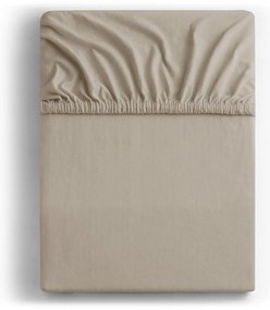 Светлокафяв еластичен чаршаф от джърси 220x200 cm Amber – Restilo