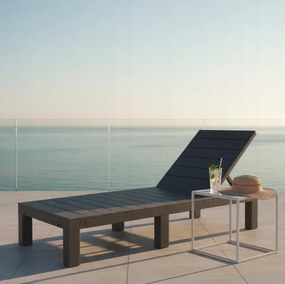 Здрав градински шезлонг за басейн и тераса - сив