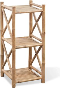 242491 vidaXL Бамбуков квадратен стелаж, 3 рафта