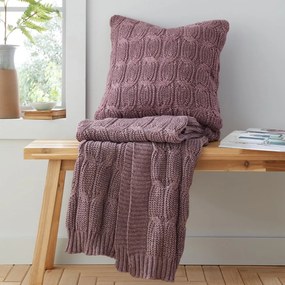 Розово-лилаво плетено одеяло 130x170 cm Chunky Marl Knit – Catherine Lansfield