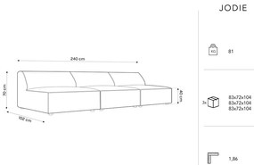 Диван в цвят бензин 240 см Jodie - Micadoni Home
