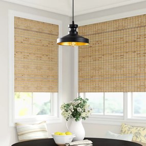 Черно висящо осветително тяло с метален абажур ø 22 cm Berceste – Opviq lights