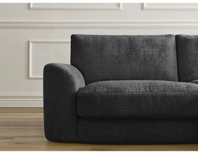 Черен шенилов ъглов диван (десен ъгъл) Leonore – Bobochic Paris