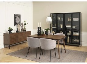Светлосив тапициран трапезен стол с подлакътници Easton – Unique Furniture