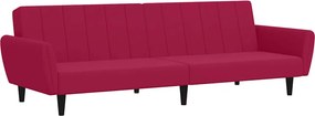 375862 vidaXL 2-местно разтегателно канапе, виненочервено, кадифе