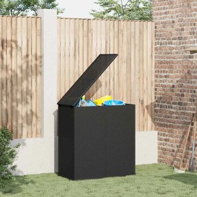 317223 vidaXL Кутия за градински възглавници PE ратан 100x49x103,5 см черна