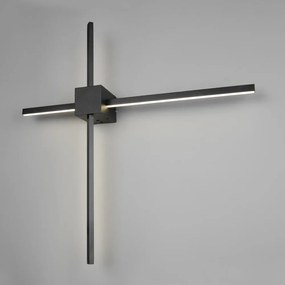 Матово черно LED затъмняваща се стенна лампа Cassino – Trio