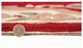 Червен вълнен килим , 120 x 180 cm Aubusson - Flair Rugs